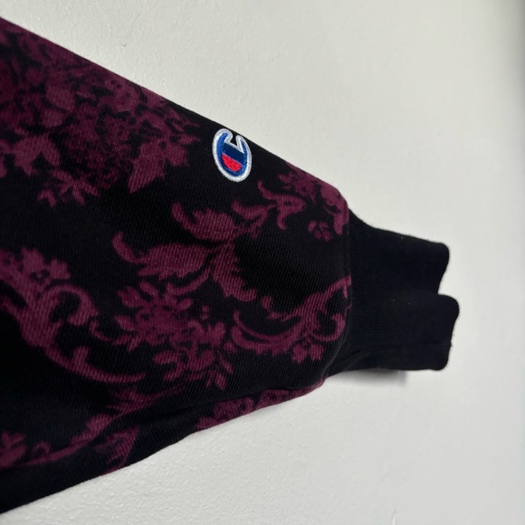 Champion Brocade Logo Reverse Weave Hoodie Sweatshirt in Berry Men’s Small - Picture 6 of 12